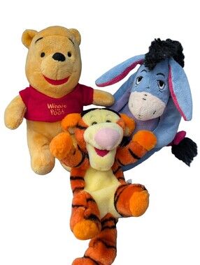 Disney Winnie The Pooh Plush Lot - Winnie The Pooh, Eeyore & Tigger Coin Pouch